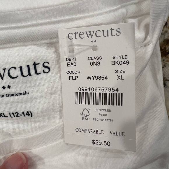 NWT J. Crew Girls' White W/Pumpkin & Fall Leaves Graphic Tee - SIZE XL (12-14) - Picture 6 of 8